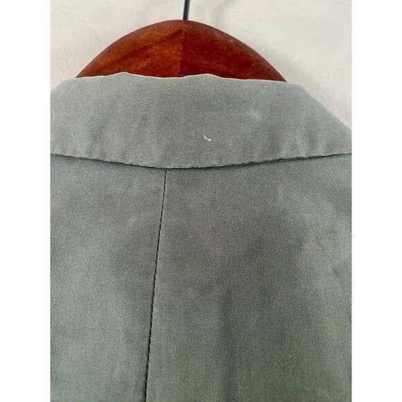 H&M Divided Women’s Dark Sage Green Belted Long Trench Size Small - Picture 5 of 15